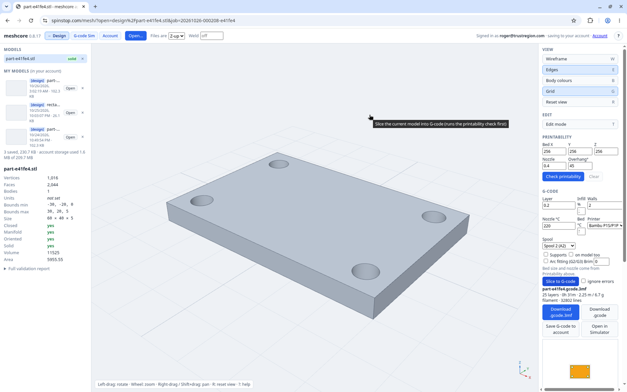 Mesh slicer